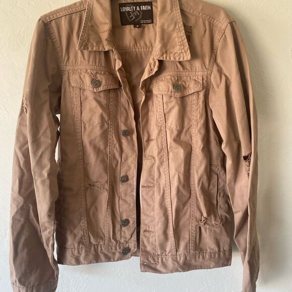 Loyalty & Faith Men tan distressed jacket outerwear - Picture 3 of 8